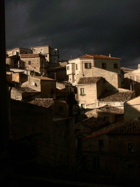 Caulonia under stomy skies.