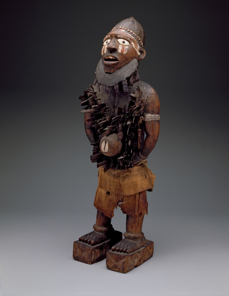 Standing power figure (nkisi nkondi)